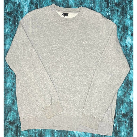 Nike Mini Swoosh Sweatshirt XL Heather Gray Crew - Picture 2 of 10